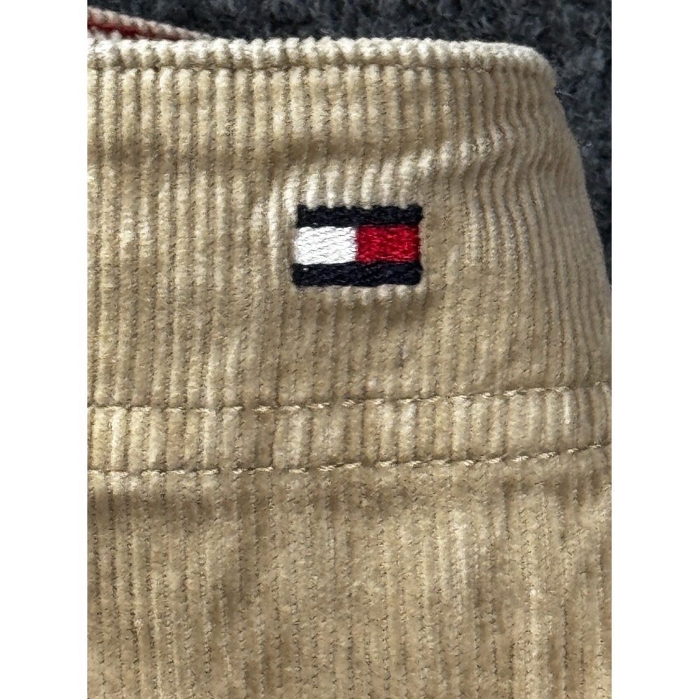 Tommy Hilfiger Jeans Corduroy Snap Front Mini Skirt Sz 14 Beige Utility Skirt - Picture 5 of 8